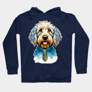 Goldendoodle for Dad in Tie and Shirt Hoodie